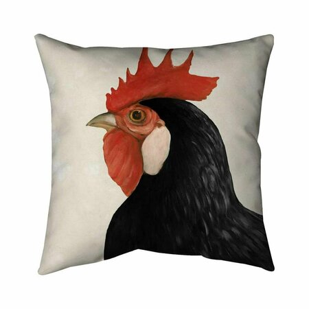 BEGIN HOME DECOR 26 x 26 in. Beautilful Black Hen-Double Sided Print Indoor Pillow 5541-2626-AN264-1